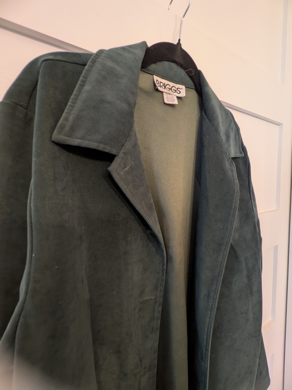 Briggs New York Women's Dark Green Suede-Look Coat